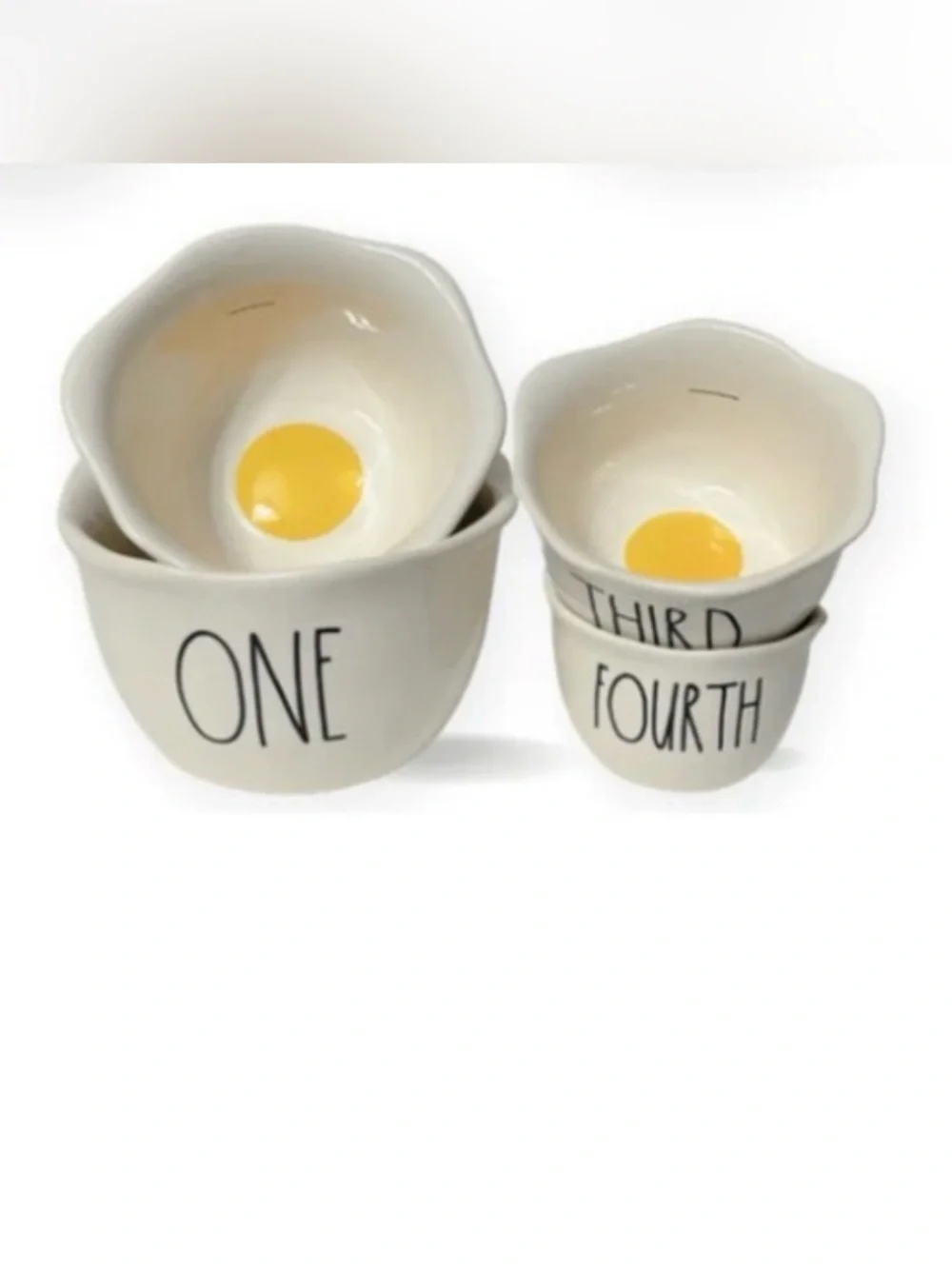 Rae Dunn Egg Ceramic Measuring Bowl Set - NWT